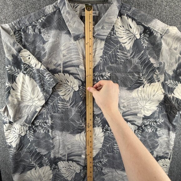 Tommy Bahama 3XL Silk Polyester Short Sleeve Floral Gray Vacation Mens Beach - Picture 4 of 16